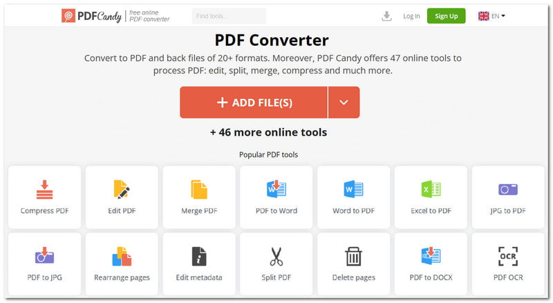 Interfaz de revisión de PDF Candy