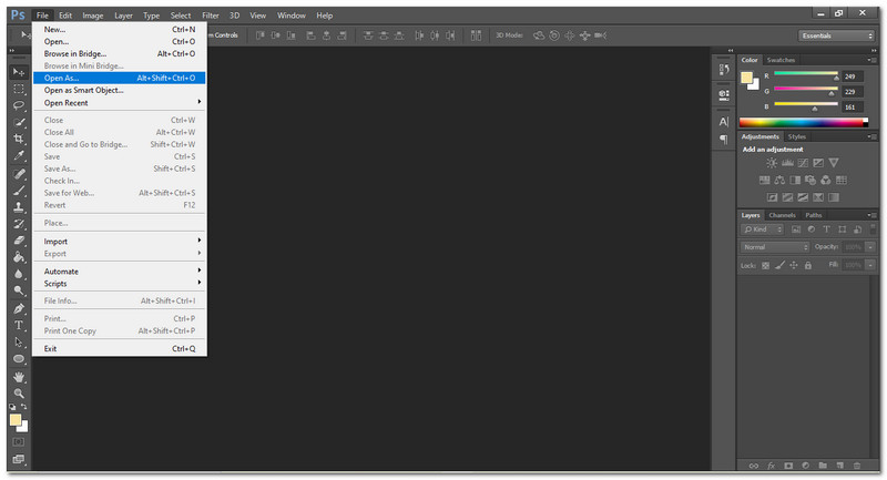 Photoshop Terbuka