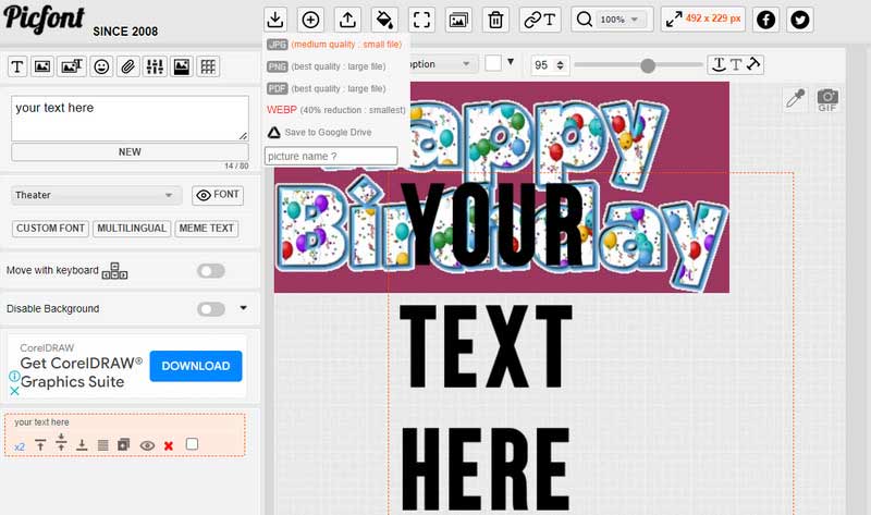 Pic Font Add Text to GIF Online