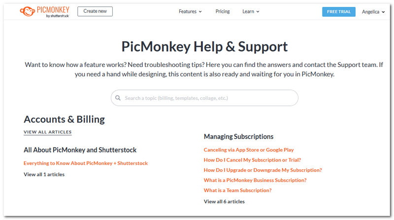 PicMonkey مراجعة دعم العملاء