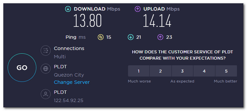 Speed Test Connection