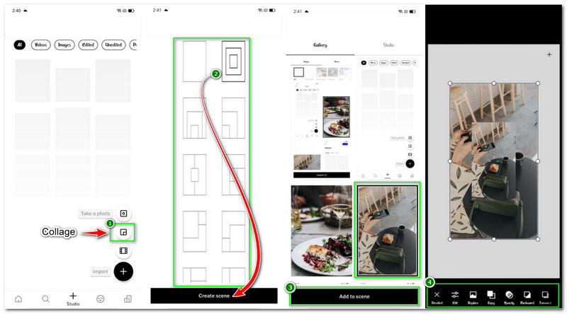 Examen de l'application VSCO Créer avec Collage