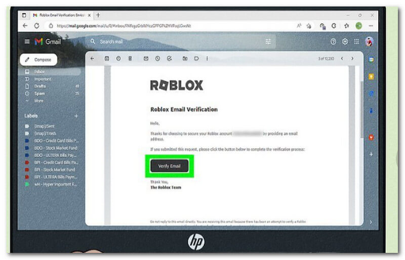 E-mel Pengesahan Roblox Tanpa ID