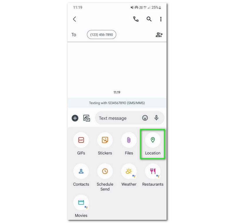 How to Share Location on android Google Messages