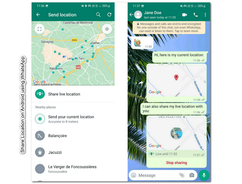 How to Share Location on Android Whatsapp