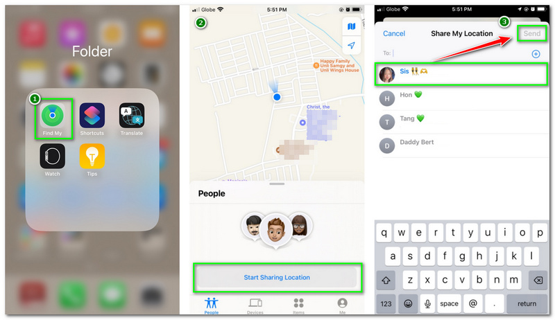 How to Share Location on iPhone Share location Using Find My Feature