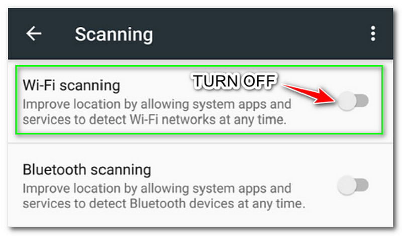 Sådan forhindrer du nogen i at spore din telefon Slå Wi-Fi-scanning fra