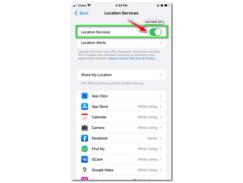 Desactivar Ubicación en iPhone Activar