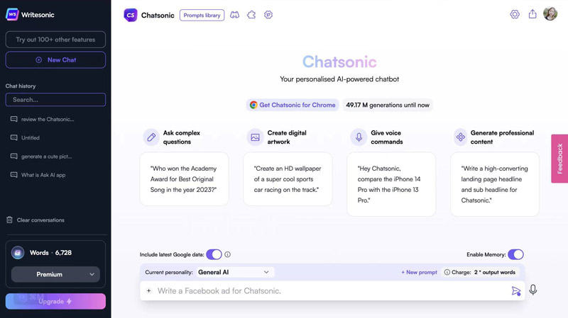 Interface Chatsônica