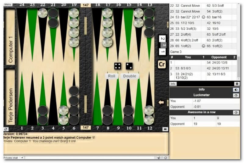 Studio de backgammon