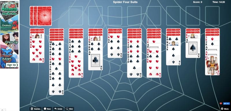 Spider Solitaire Παίξτε online