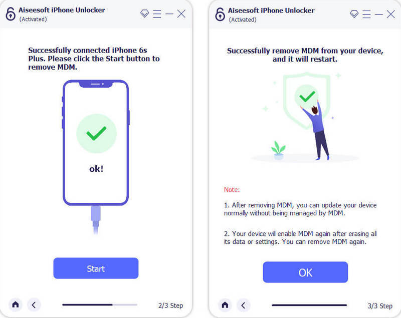 Connect to MDM Successful