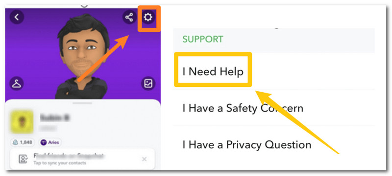 Snapchat Jag behöver hjälp