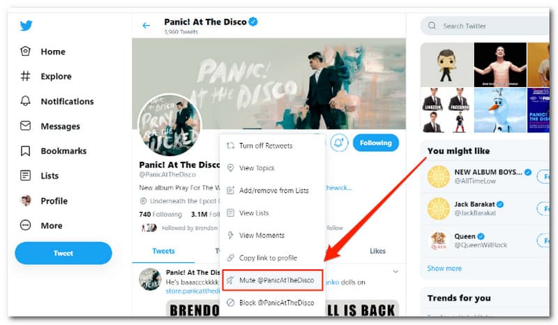 Account Twitter disattivato