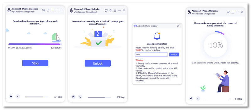 Aiseesoft iPhone Unlocker Wipe Passcode Unlocking iPhone