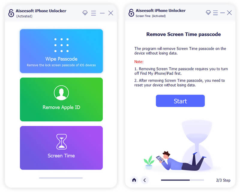 Aiseesft iPhone Unlocker Wipe Screen Time