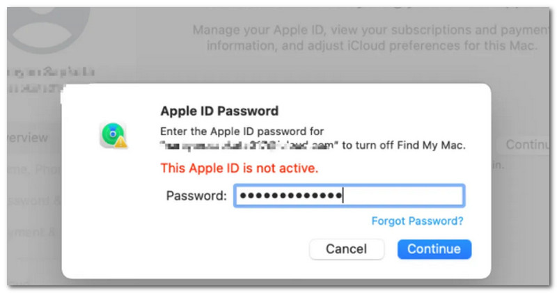 حساب Apple ID غير نشط