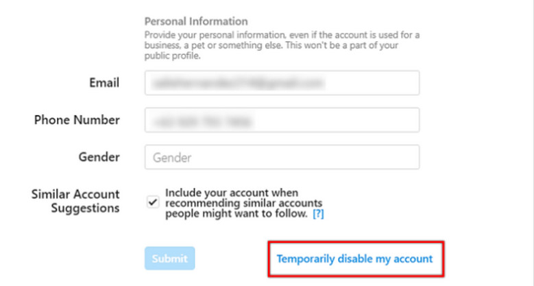 IG Temporarily Disable Submit