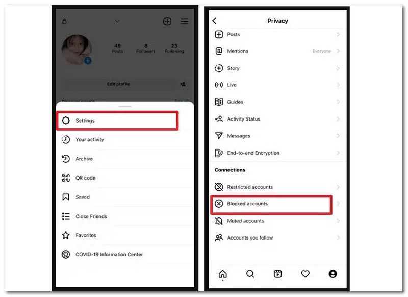 Instagram 設置被阻止