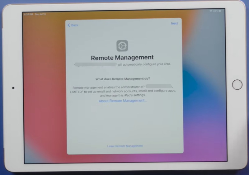 iPad Remote Management