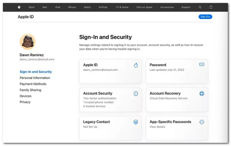 Reimpostazione della password dell'ID Apple