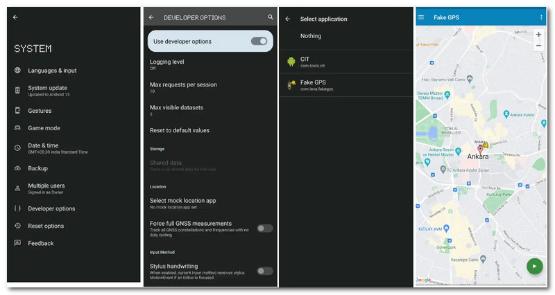 Mogućnosti razvojnog programera lažnog GPS-a za Android