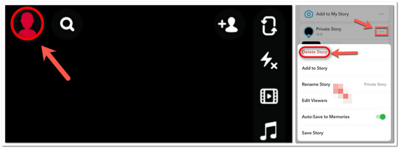 Delete Privacy Story on Snapchat