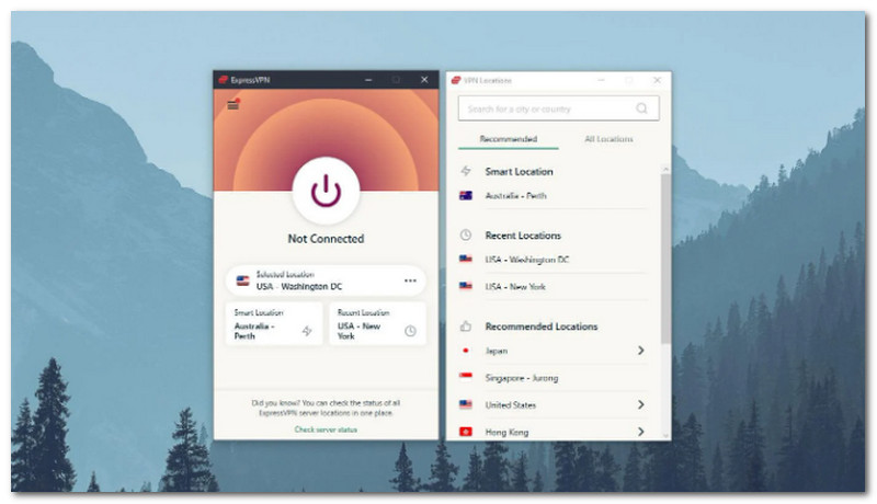 Express VPN Location Search Bar