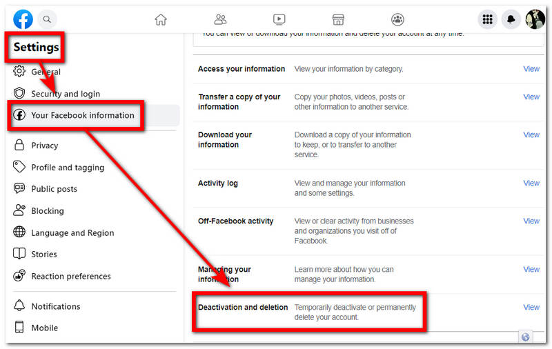 Facebook Computer Settings Deactivation Deletion