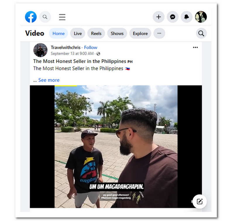 Facebook Extension Open Video