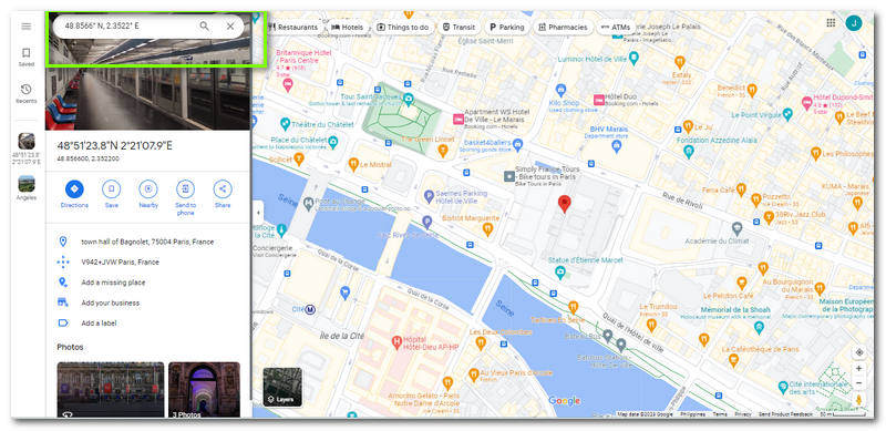 Google Map Search by Coordinates
