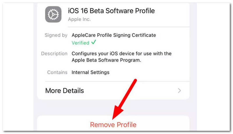 iOS Remove Profile