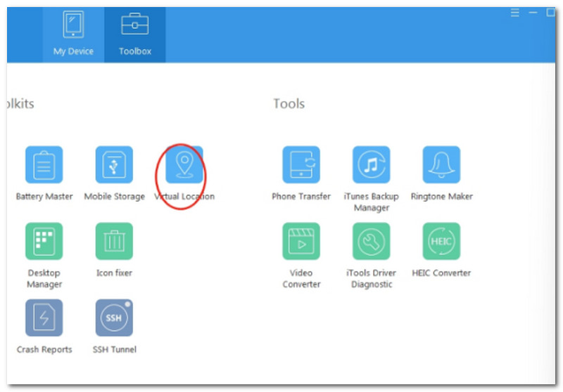 iTools virtuell plassering