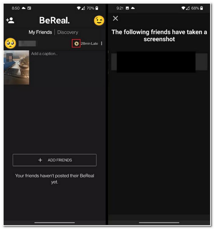 Zobacz, kto zrobił zrzut ekranu Twojego BeReal na Androidzie