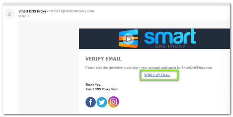Email de verificação de proxy DNS inteligente