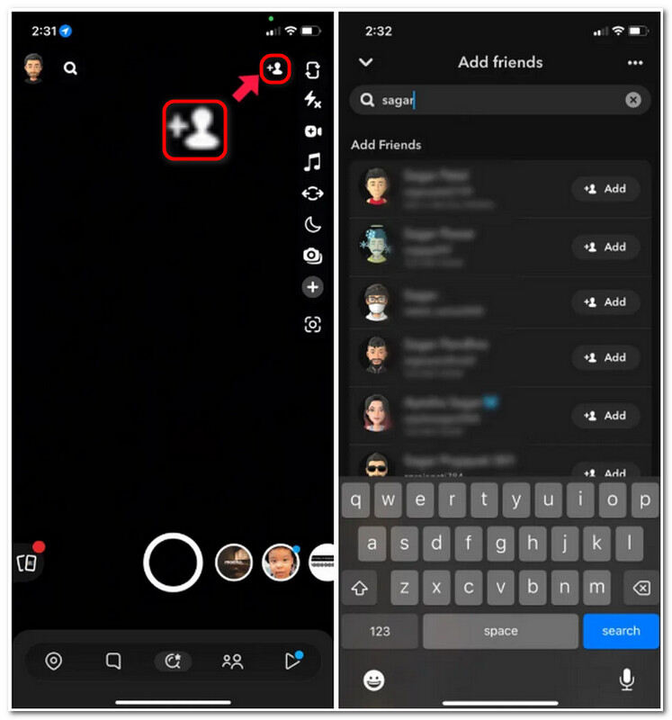 Snapchat Προσθήκη διαγραμμένου φίλου