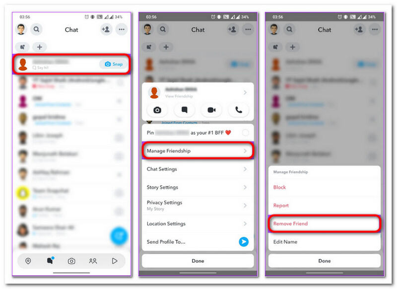 Snapchat Chats Remove Friend