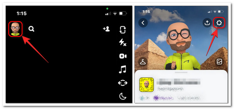 Snapchat 프로필 설정