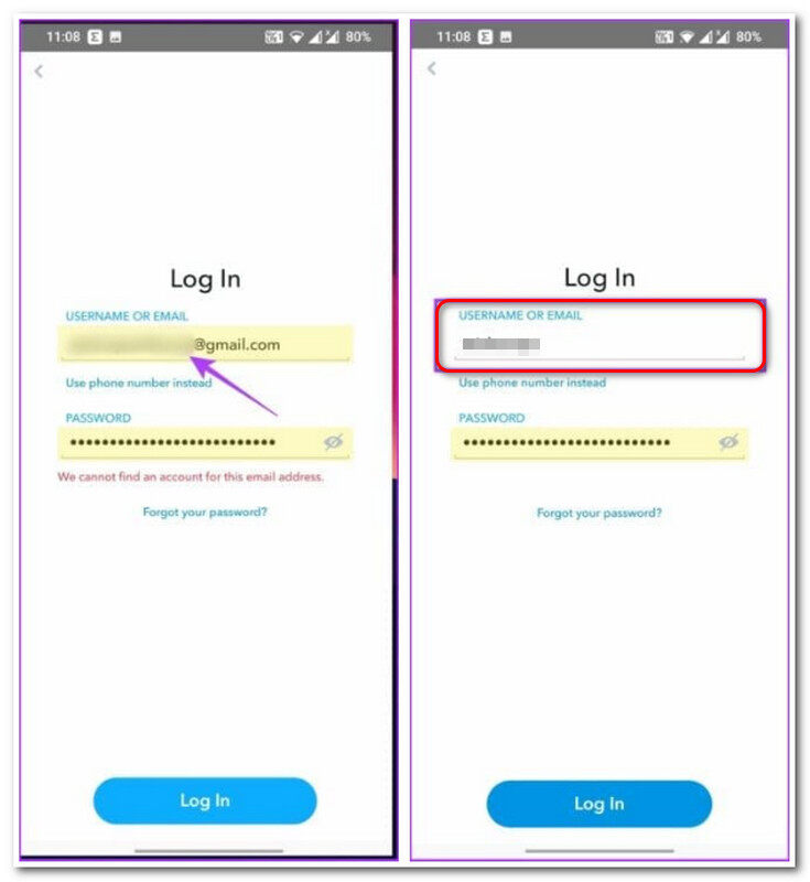 Snapchat Đặt tên người dùng Mật khẩu