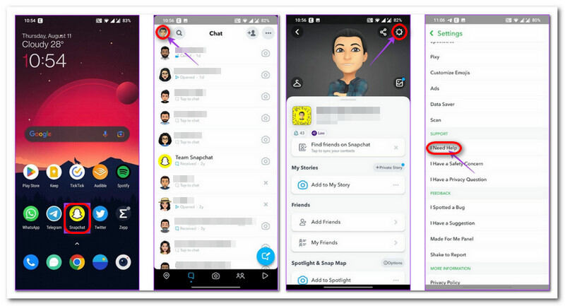 Cài đặt Snapchat Tôi cần trợ giúp Android