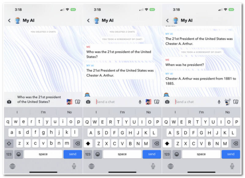 स्नैपचैट माई एआई से बात करें