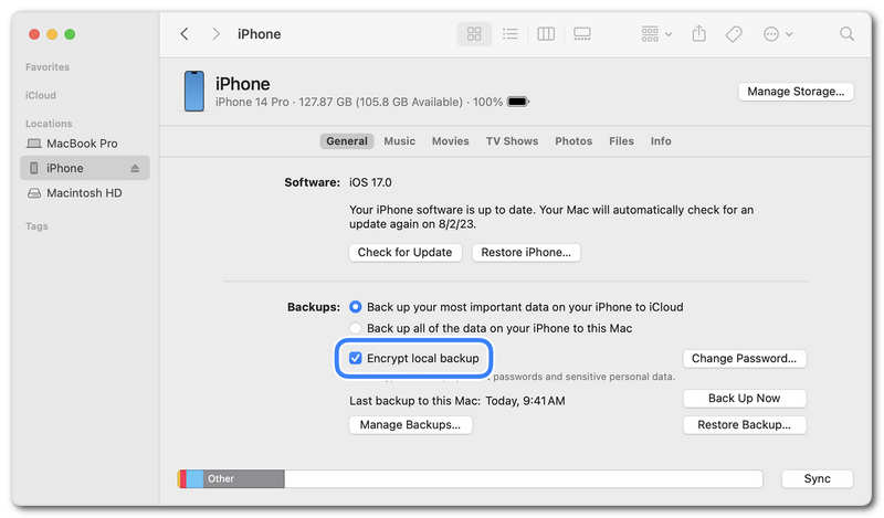 iTunes Encrypt Backup