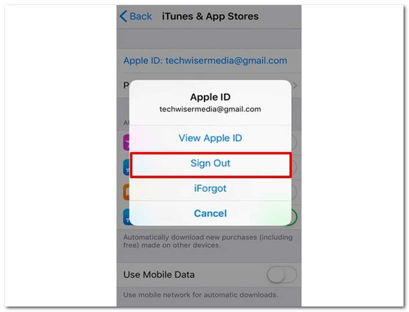 iTunes Sign Out Apple ID