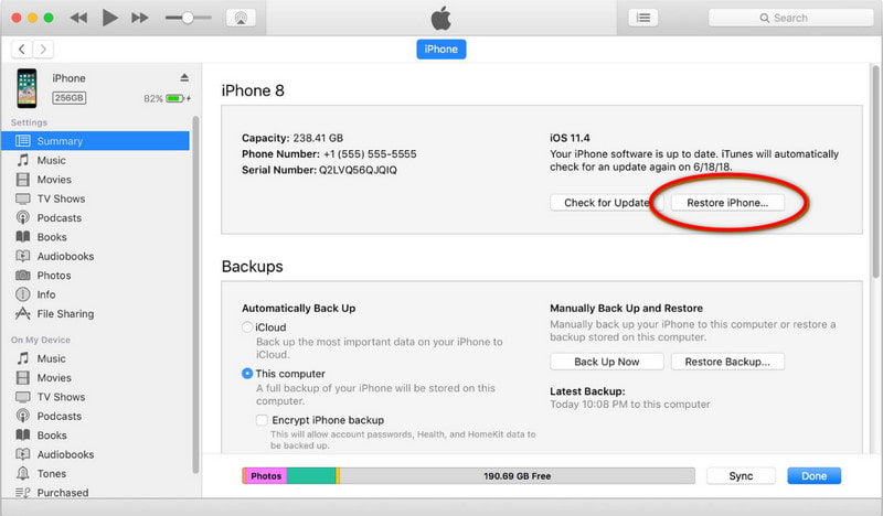 Unlock Found iPhone iTunes Restore iPhone