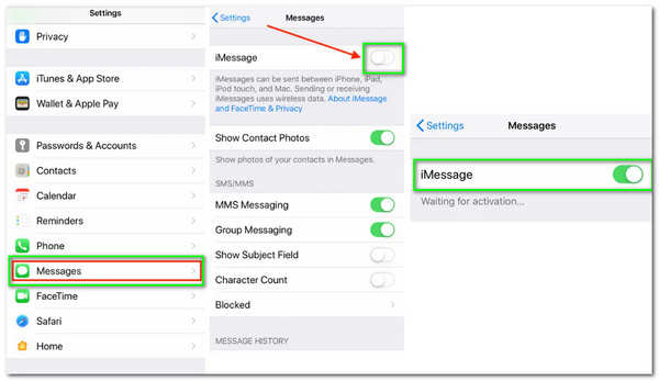 iOS Activer iMessage
