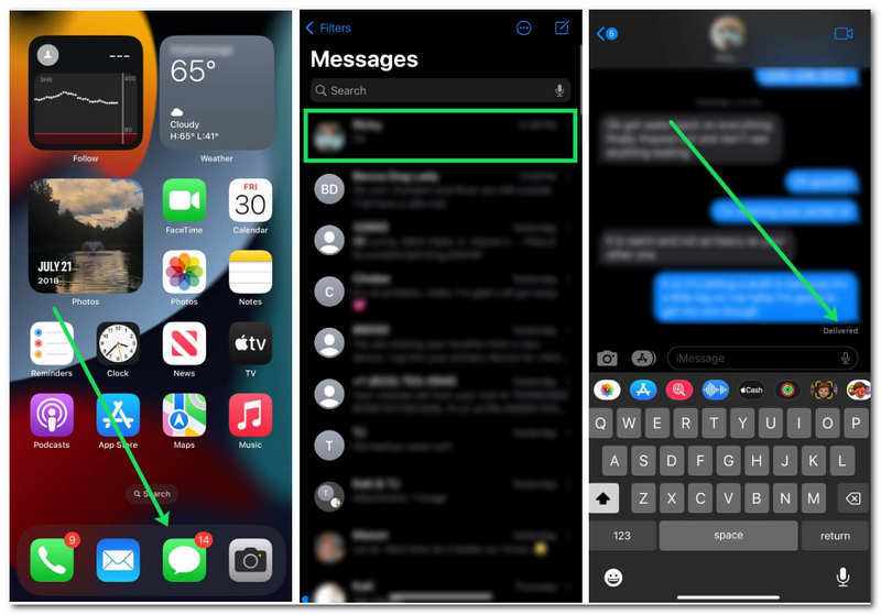 iOS Ouvrir la conversation iMessage