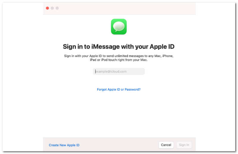 MacOS כניסה ל-Apple ID