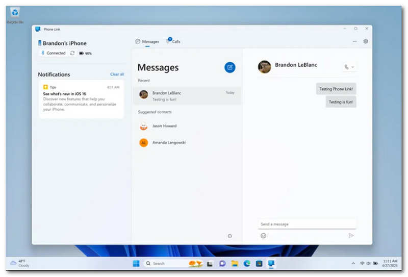 Windows-Steuerung iMessage Senden und Empfangen