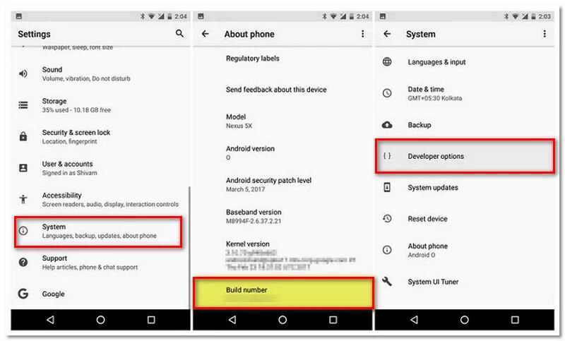 Enable Developer Options on Android