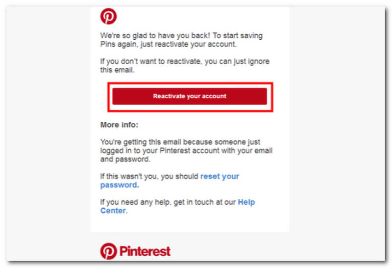 Λογαριασμός ανάκτησης Pinterest